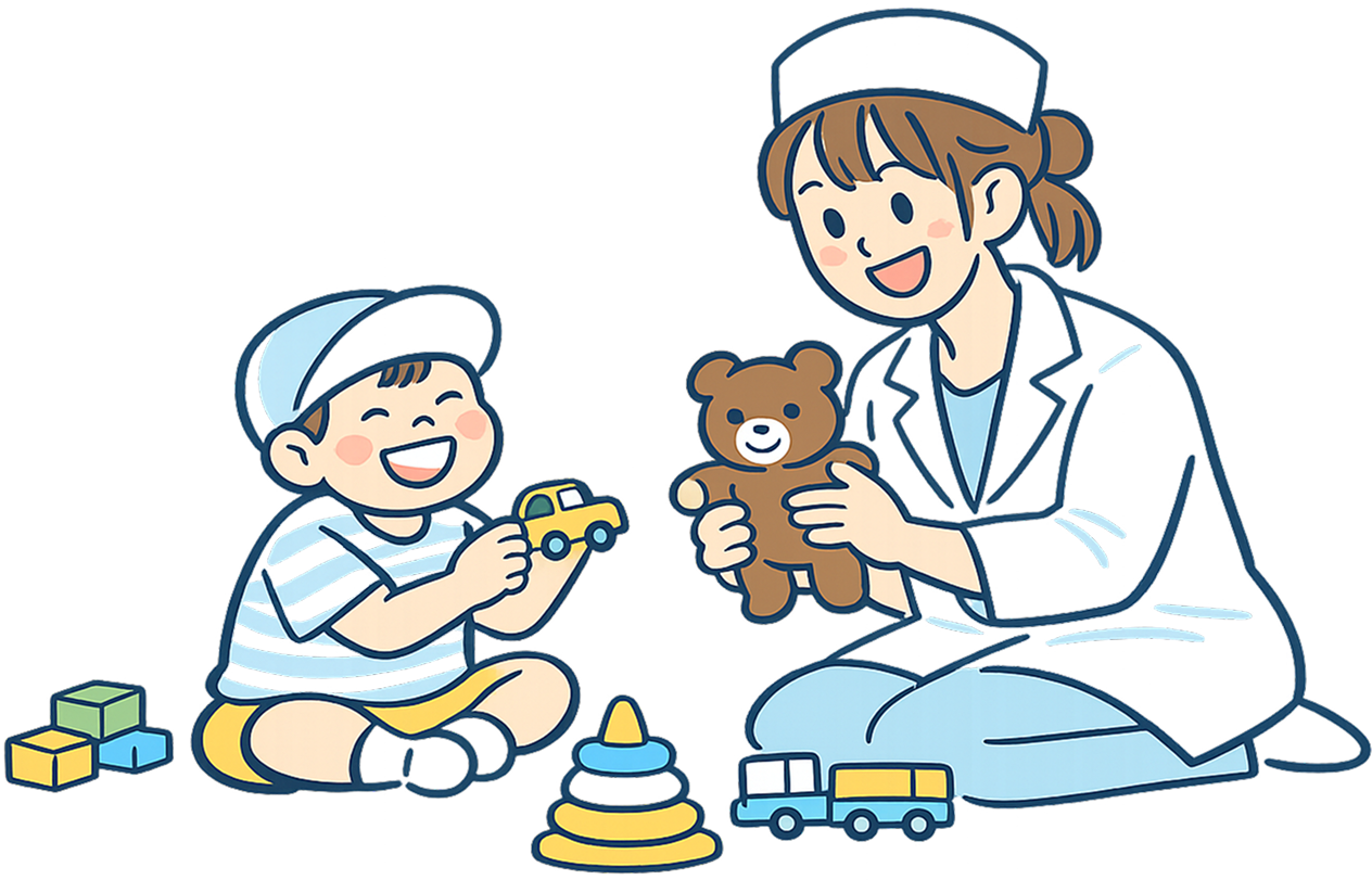 保育士在籍。パパもママも安心して治療に専念できる環境があります。